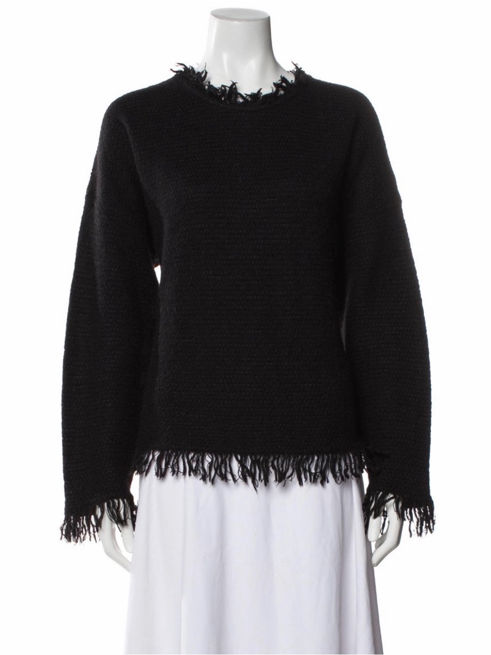 Isabel Marant Black Fringed Knit Sweater
